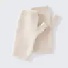 Luvas femininas de cashmere puro, luvas de meio dedo para outono e inverno, luvas de tricô quentes e à prova de frio para uso externo