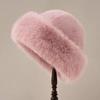 Gorro mongol de piel sintética de visón para otoño e invierno, gorro de pescador de piel de visón de alta calidad para mujer, gorro con orejeras cálidas y gran circunferencia de cabeza.