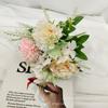 Combinación de Clavel e Hortensia de Flor Artificial Nórdica Ramo Pequeño de Mano Flor de Boda Flor de Seda Flor Falsa Colocación para Decoración del Hogar