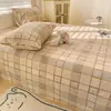 Lençol de Cama de Tecido Grosso de Algodão Espesso Desenho Animado, Conjunto de Três Peças de Lençol de Cama Individual para Dormitório de Estudante Algodão Puro para Todas as Estações