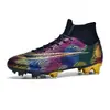 Novos sapatos de futebol transfronteiriços para adultos masculinos, de cano alto, com travas para gramado artificial, travas longas para estudantes e crianças, sapatos de treino para homens, atacado