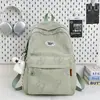 Elegante Mochila Mariposa Rayada Verde Matcha, Estilo Coreano, para Estudiantes de Secundaria y Preparatoria, Mochila Escolar Fresca y Versátil