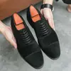 Zapatos Oxford para hombre estilo británico retro, zapatos de cordones con punta fina para hombre, zapatos de cuero antideslizantes de caña baja para negocios formales casuales