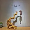 Ornaments de Escultura em Raiz de Cipreste de Penhasco Taihang, Esculturas em Madeira para Decoração de Casa, Sala de Estar, Hall de Entrada, Corda de Pendurar de Raiz Natural, Luminária Pendente, Porta-Canetas