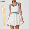 Traje de Fitness Transfronterizo con Cremallera Nueva Contraste de Color Cintura Alta Falda Deportiva para Badminton al Aire Libre Transpirable Falda de Golf Tenis para Mujer