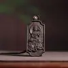 Transmissão ao Vivo de Amuletos Budistas Esculpidos Preciosos, Pingentes de Guanyin para Homens e Mulheres, Pingentes de Madeira Antiga, Colares Inspirados no Zen, Presentes de Feriado