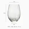 Taza de agua de vidrio transparente a rayas con forma de huevo creativa, vaso para bebidas frías de hotel, taza de café para el hogar, taza para café con leche americano helado al por mayor