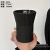 Taza de Café Colgante de Obsidiana Negra Simple de Alto Valor, Taza de Té Antiescaldado, Taza de Vidrio Mate, Taza para Latte, Taza para Beber en Casa