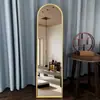 Espelho de Chão de Liga de Alumínio Estilo Ins, Espelho de Corpo Inteiro para Quarto de Casa, Espelho de Maquiagem, Espelho de Pé Dobrável, Fábrica