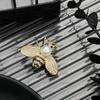 Broche de Abelha com Pérolas e Cristais Europeu e Americano Fofo Indústria Pesada Luxo Leve Moda de Alta Qualidade Elegante Pino para Terno