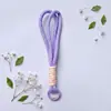 Llavero Colgante de Cuerda Tejida a Mano Dopamina Colores Variados Encanto Corto para Bolso de Teléfono Estilo Ins Accesorios Decorativos