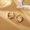 Brincos de Argola Cruzados Geométricos Minimalistas para Mulheres, Estilo Europeu e Americano, Brincos de Argola Versáteis para o Dia a Dia, Brincos Simples Versáteis Tendência Online