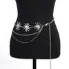 Cadena de Cintura de Comercio Exterior para Mujer, Cinturón Metálico de Girasol, Cadena Corporal, Elegante Accesorio Ajustable para Cintura de Vestido Transfronterizo Europeo y Americano