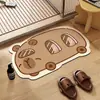 Alfombra de Piso para Baño de Caricatura de Capibara Entrada de Inodoro Alfombra de Baño Secado Rápido Antideslizante Impermeable Fácil de Cuidar Barro de Diatomeas
