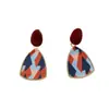 Pendientes Rojos Estilo Retro Hong Kong Electrochapados, Pendientes Elegantes Franceses de Año Nuevo para Mujer, Pendientes de Aleación de Perlas de Alta Gama