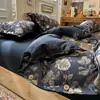Juego de ropa de cama de cuatro piezas de alta gama, lujo ligero, estilo retro francés, con botones, incluye sábana y funda de edredón, adecuado para dormitorios, juego de ropa de cama de tres piezas