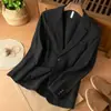 Chaqueta Camisa Casual Versátil Elegante de Algodón y Lino para Hombre Primavera Verano 2025 Color Sólido Holgada de Ramio Capa Única Traje para Hombre