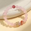 Pulsera Diseño Serpiente del Zodiaco 2025 Fuego Púrpura Nueve Este Año Amatista Cristal Rosa Citrino Pulsera de Buena Suerte