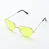 Gafas de Sol de Moda con Forma de Corazón Gafas de Sol Retro Amor Océano Gafas de Fiesta Gafas de Sol Metálicas con Corazón