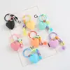 Colgante de melocotón cadena para funda de teléfono diy joyería decorativa hecha a mano con cuentas accesorios de llavero de amor
