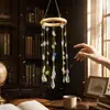 Anel de madeira natural transfronteiriço apanhador de luz de cristal borboleta franja de cristal multifacetada ornamento pendurado pingente de cristal