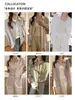 Camisa de lino con protección solar para mujer, nuevo estilo verano 2026, top holgado de manga larga, chaqueta cárdigan estilo "old money" relajada y desenfadada