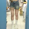 Shorts de mezclilla negros ajustados para mujer, de verano, de cintura alta, talla grande, adelgazantes, elásticos, de línea A, shorts muy cortos para mujeres petite