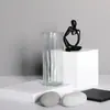 Jarrón nórdico simple, creativo, ligero, de lujo, transparente, con agua, de bambú, rico, de vidrio, con adornos para la mesa del comedor y la sala de estar.