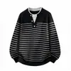 Suéter de punto de dos piezas con cuello redondo para hombre, nuevo para otoño e invierno, de importación, top de punto, capa base moderna y casual para hombres jóvenes