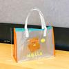 Bolsa de Praia Estilo Ins Verão Menina Coração Bolsa de Gelatina Bolsa de Mão Translúcida Bolsa Transversal Fofa Bolsa de Ombro de Desenho Animado