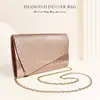 Bolso de Mano de Noche de Moda Transfronterizo, Bolso de Mano de Moda de Nicho para Mujer, Bolso Rectangular de Color Sólido Plegado, Bolso de Estilo Europeo y Americano Vintage