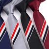 Gravata de fita de três cores Fácil de puxar TB Vestido masculino e feminino Fita vermelha, branca e azul Listrada Zipper Tie 5cm Versão estreita Maré