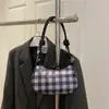 2025 Estilo Ocidental Novo Estilo Coreano Xadrez Tendência Grande Capacidade Casual Transversal de Mão Ombro Axila Bolsa Baguete