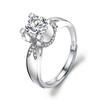 Anillo de Moissanita de Imitación de Joyería Transfronteriza para Mujer Estilo Ins Abierto Ajustable Nicho Lujo Accesible Alta Gama Anillo de Zirconia
