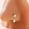 Joyería de Plata con Circonita Cruzada Europea y Americana para Nariz, Accesorios Populares de Lujo Ligero para Nariz en Amazon, Acero Inoxidable Venta al por Mayor de Comercio Exterior para Mujeres