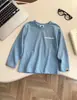 Nueva Camiseta de Manga Larga Transpirable para Primavera y Otoño, Estampado de Letras, Moda Tendencia, Estilo Coreano, Ropa Casual para Niños