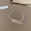 Pulseira Coração Zircônia Estilo Coreano Prata Quebrada Pérola para Mulheres Ins Nicho Simples Elegante Versátil Pulseira High-End