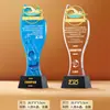 Trofeo de Cristal Baloncesto Billar Bádminton Tenis de Mesa Fútbol Natación Cuerda para Saltar GUNDAN Reunión Deportiva Divertida Premio Personalización