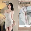 Lingerie Sedutora com Estilo Puro e Sedutor, Vestido Camisola Justo e que Valoriza a Silhueta, Camisola Irregular de Renda Transparente de Alta Qualidade