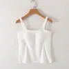 Nuevo Estilo Primavera/Verano Camisola de Una Pieza Larga con Tirantes Anchos y Almohadillas Integradas en el Pecho para Usar por Dentro o por Fuera