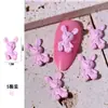 Liga de Zinco Fofa Desenho Animado Joias para Nail Art Cor Popular da Internet Tinta Spray Urso Coelho Rosa Decoração de Nail Art Acessórios