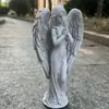 Decoración de Jardín Estilo Europeo Adornos para Exteriores Escultura de Ángel Niña Manualidades de Resina Decoraciones para Jardín Villa Patio