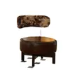 Sillón Individual Pequeño Taburete de Madera Maciza Respaldo Giratorio Hogar Balcón Sala de Estar Dormitorio Celebración de Internet Silla de Respaldo Casual