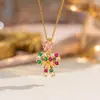 Europeu e Americano Transfronteiriço Novo Papai Noel Árvore de Natal Microincrustado Esmalte Gotejado Colar Meninas Natal Outono e Inverno Corrente da Clavícula