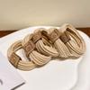 Moda bonito urso headband elástico alto elástico cabelo das mulheres corda de amarração novo estilo faixa de cabelo durável bolas cocar caso de couro