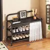 Zapatero plegable, multicapa, para entrada de casa, interior, zapatero simple, ahorra espacio, no requiere instalación, estante de almacenamiento de zapatos para viviendas de alquiler