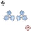 Ephros versão coreana brincos de flor azul doce s925 brincos de prata esterlina banhados a platina brincos de joias de flores femininas