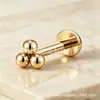 Joias de liga de titânio F136 bola básica em camadas com rosca interna brincos de bola redonda joias para piercing de cartilagem auricular de titânio G23 transfronteiriças