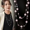 Collar de perlas largas de moda de lujo ligero de Corea del Sur para mujer, temperamento Joker, cadena de suéter de alto sentido, collar de otoño e invierno al por mayor
