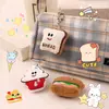 Llavero de Peluche de Comida para Jugar con Expresión Colgante de Sándwich de Pan Broche de Muñeca Linda de Dibujos Animados para Mochila de Estudiante Joyería